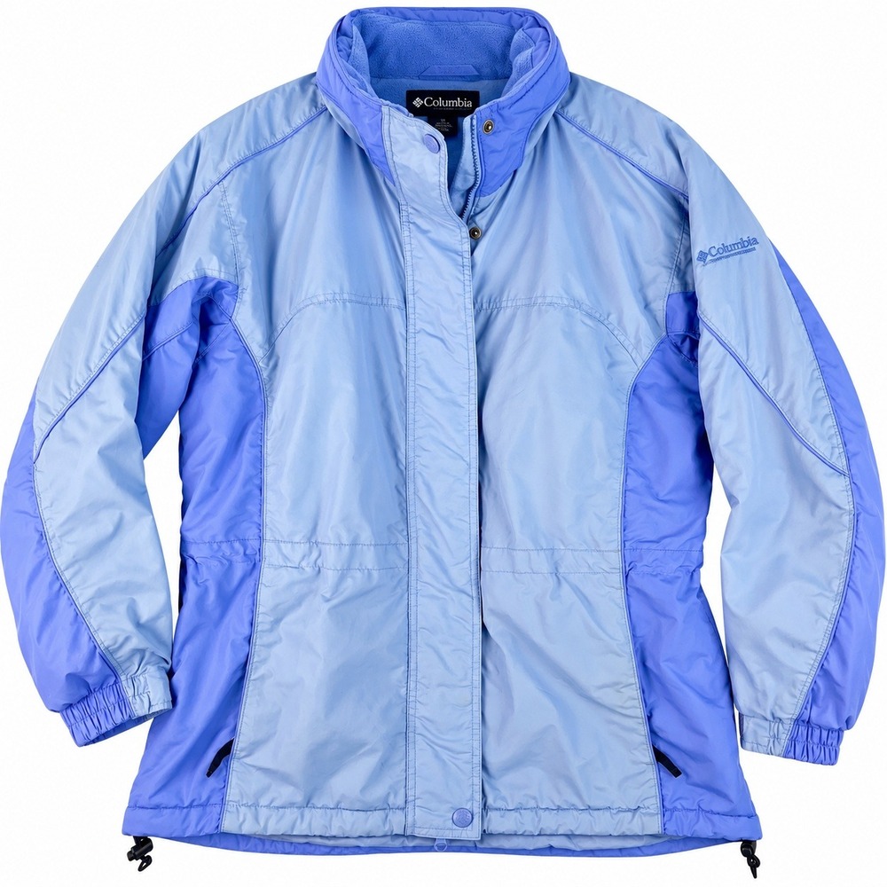 90s Columbia Sportswear Women's L Vintage Blue Colorblock Fleece Lined Jacket